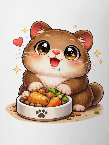 Cuddly kitten with food bowl