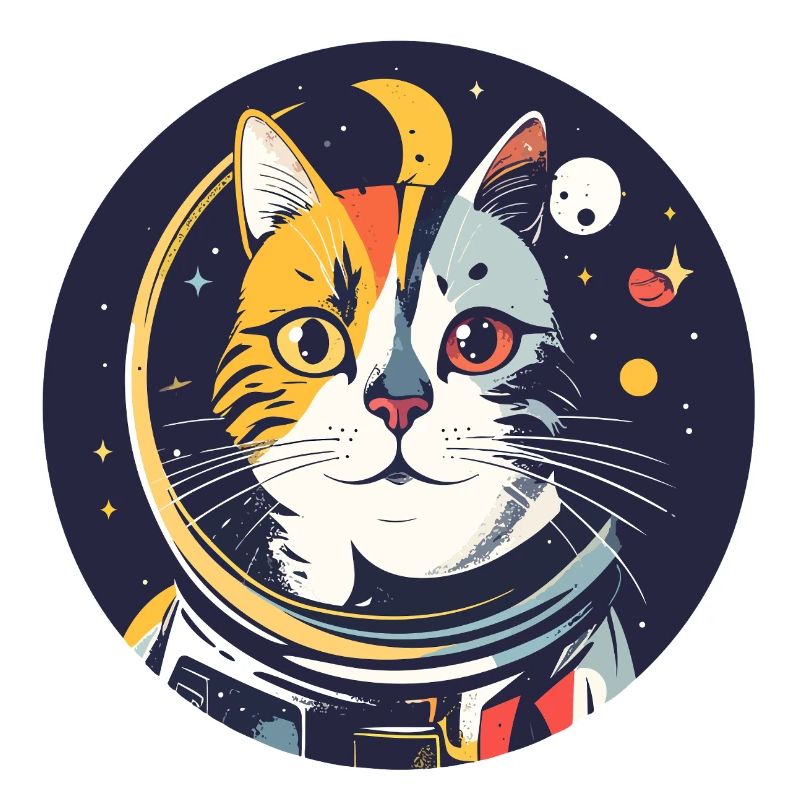 Cats Cosmos Astronaute Portrait du chat spatial