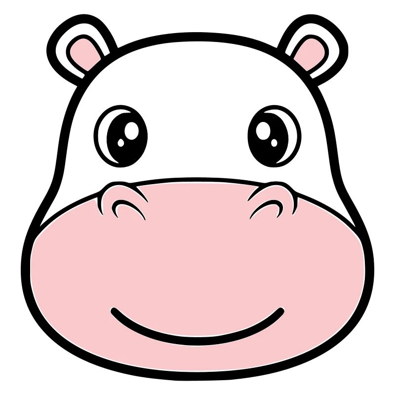 Nilpferd Kopf Gesicht Maske Lächeln