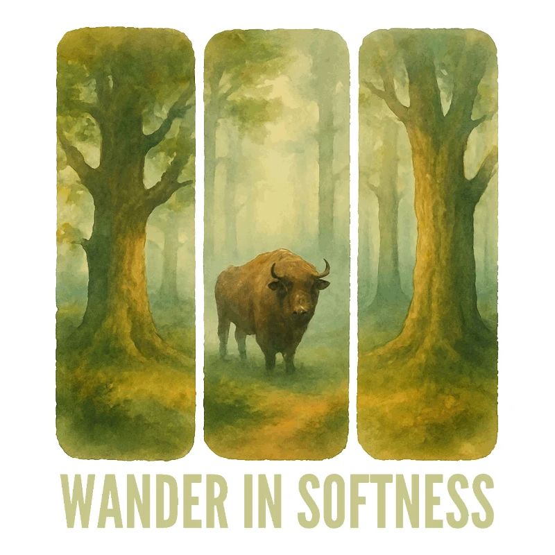 Wandernde Bisons im Wald