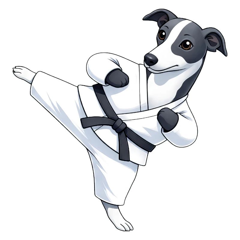 Dessins martiaux de Karaté Greyhound mignons