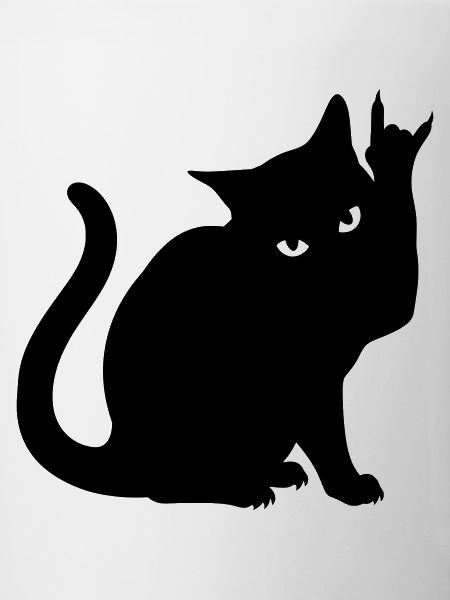 Black Cat – Devil Horns Silhouette