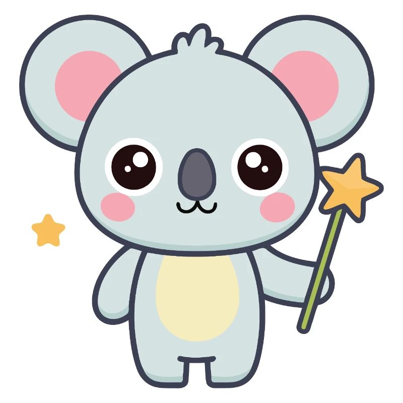 Koala Magicien Pastel Étoilé
