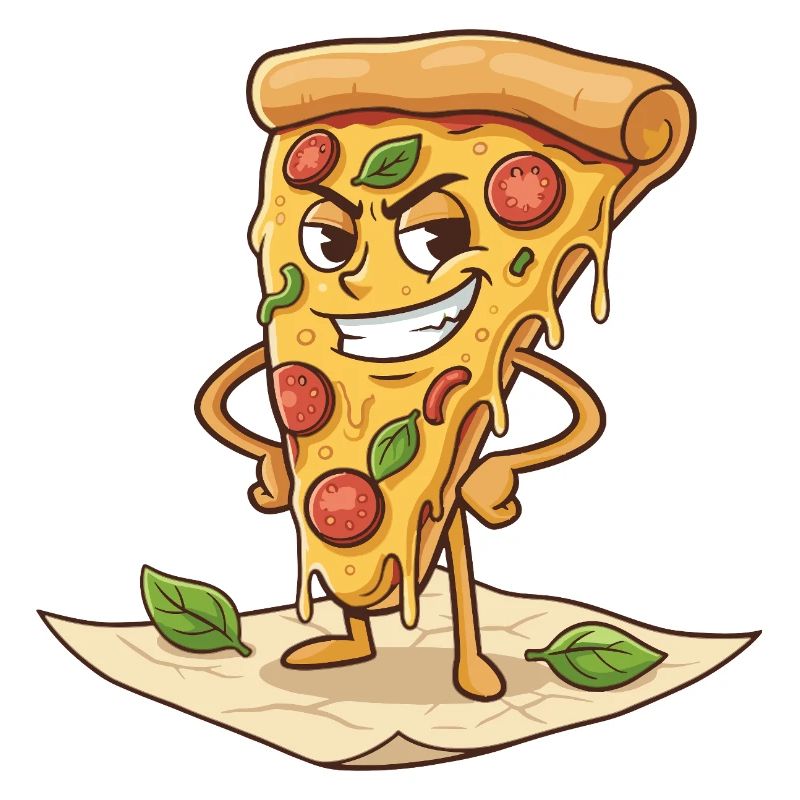 Naughty Pizza Slice Cartoon