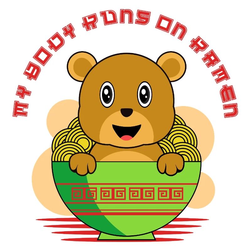 Mein Körper lebt von Ramen Cute Bear Noodle