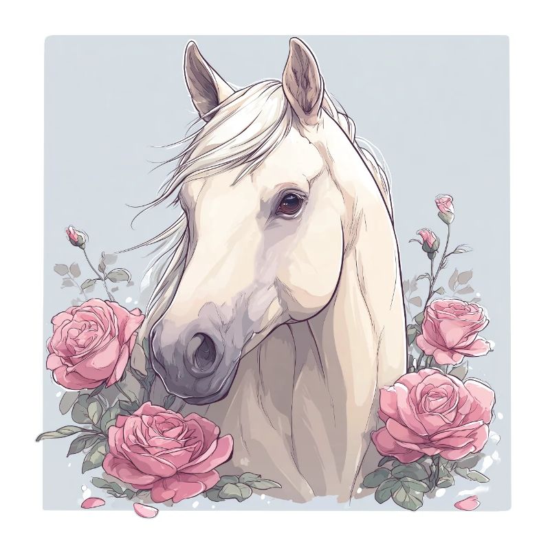 Cheval avec des fleurs