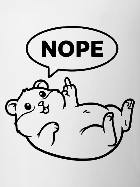 Hamster Middle Finger Nope Lineart