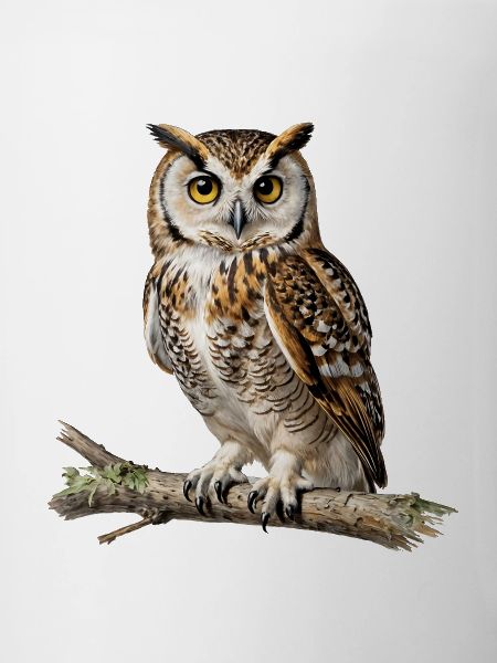 Nocturnal Owl on Branch