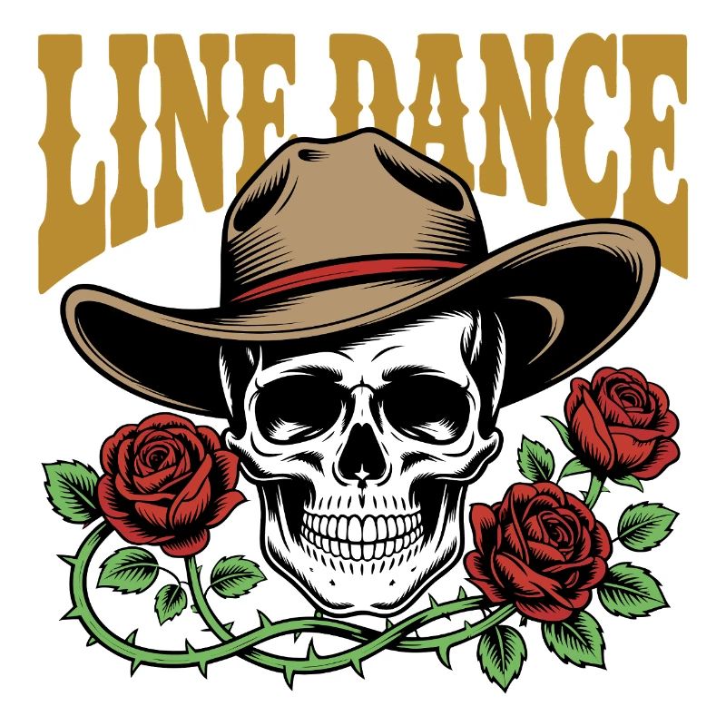 Line Dance Skull & Roses