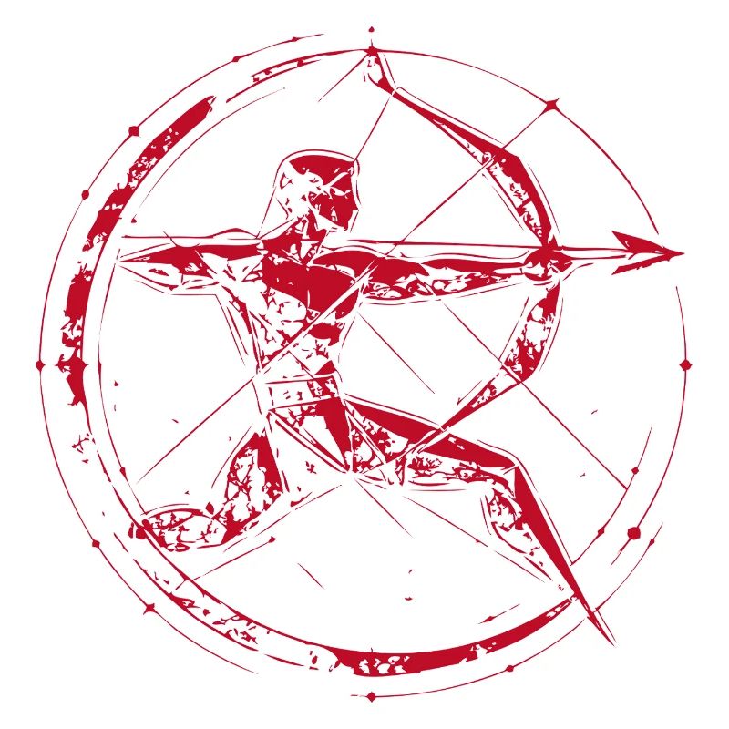 Red Rune Bow in a Circle