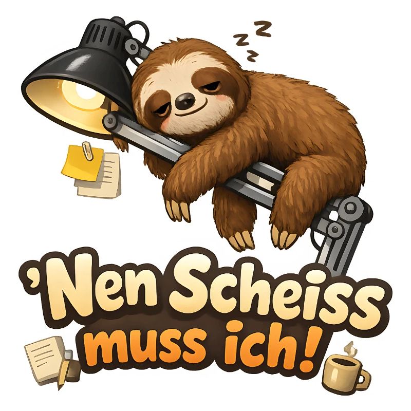 Faultier Nen Scheiß muss ich Spruch Homeoffice