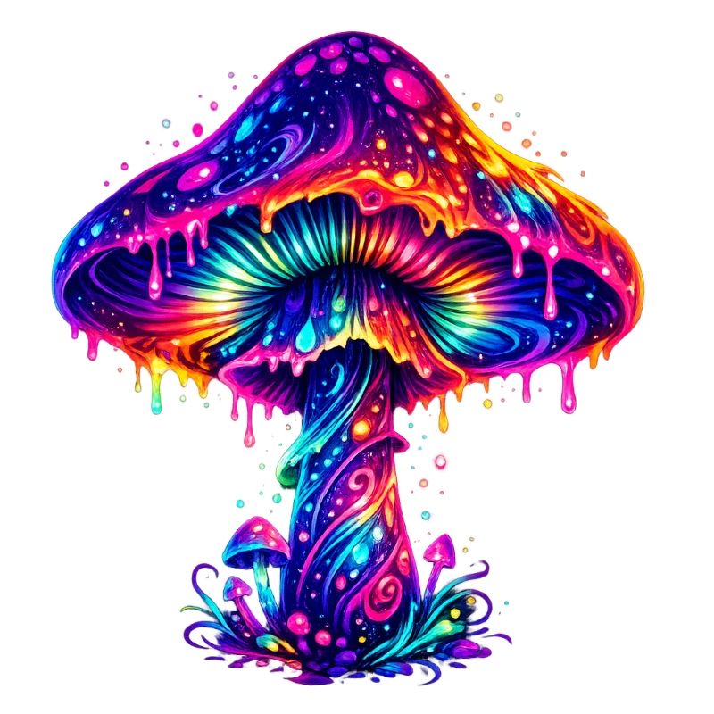 Psychedelic Rainbow Mushroom