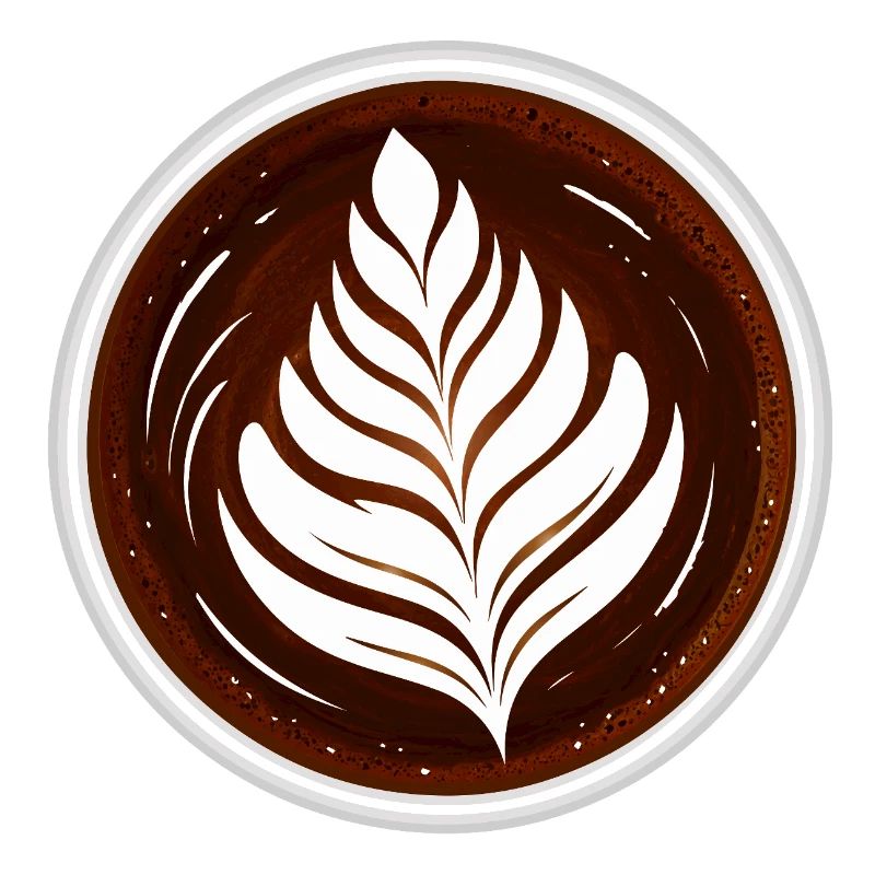 Latte Art Leaf Cappuccino Design