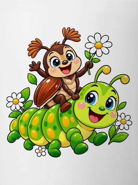 Maikäfer auf Raupe