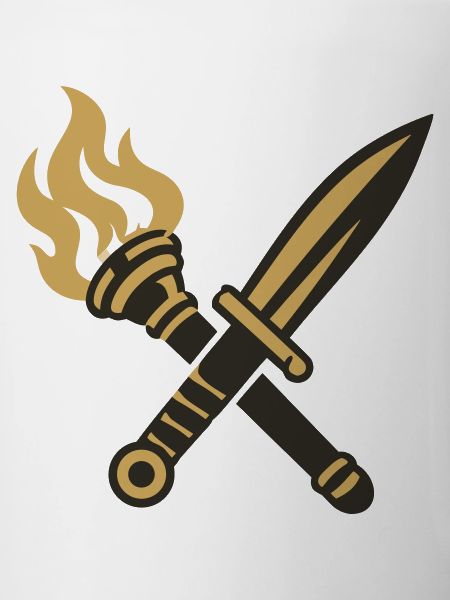 Schwert Fackel Wappen Logo