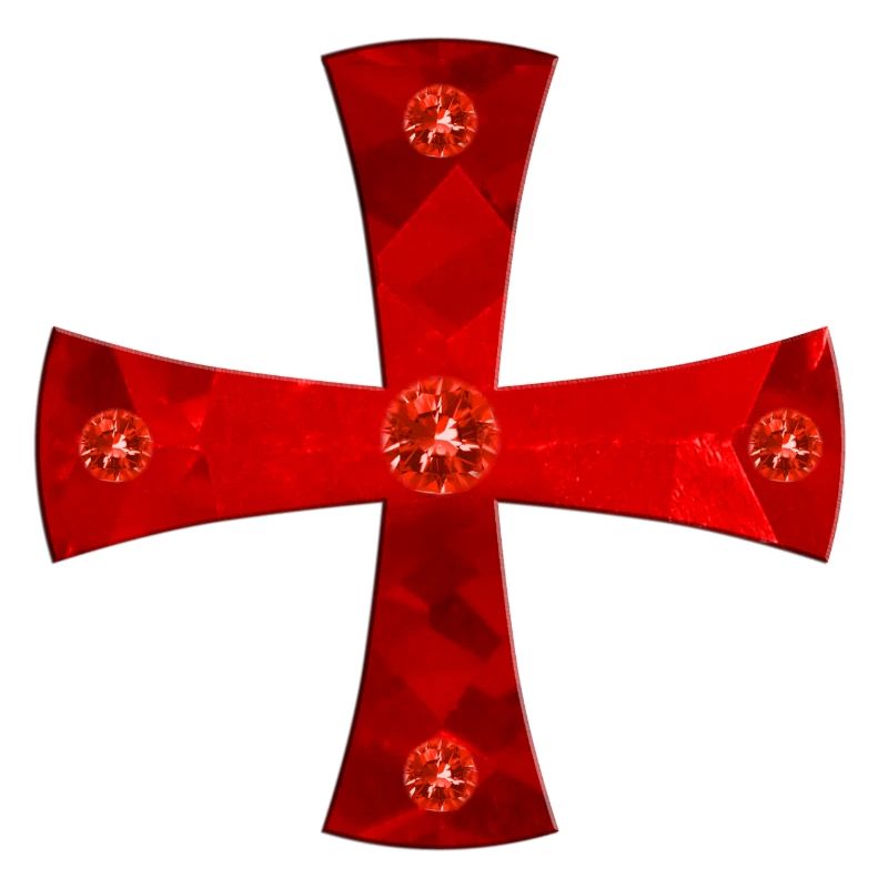 Templar Knight's Cross with gems