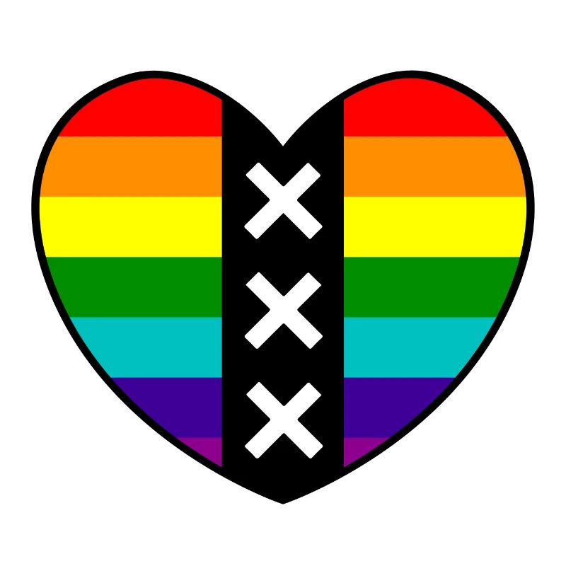Herz Amsterdam in den Regenbogenfarben