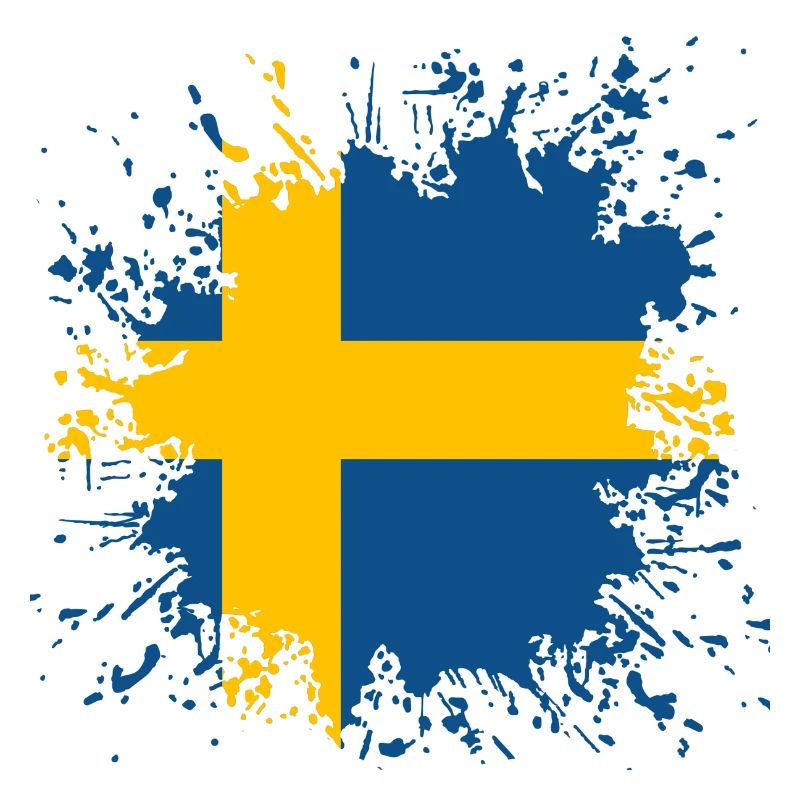 Schweden Flagge Farbspritzer