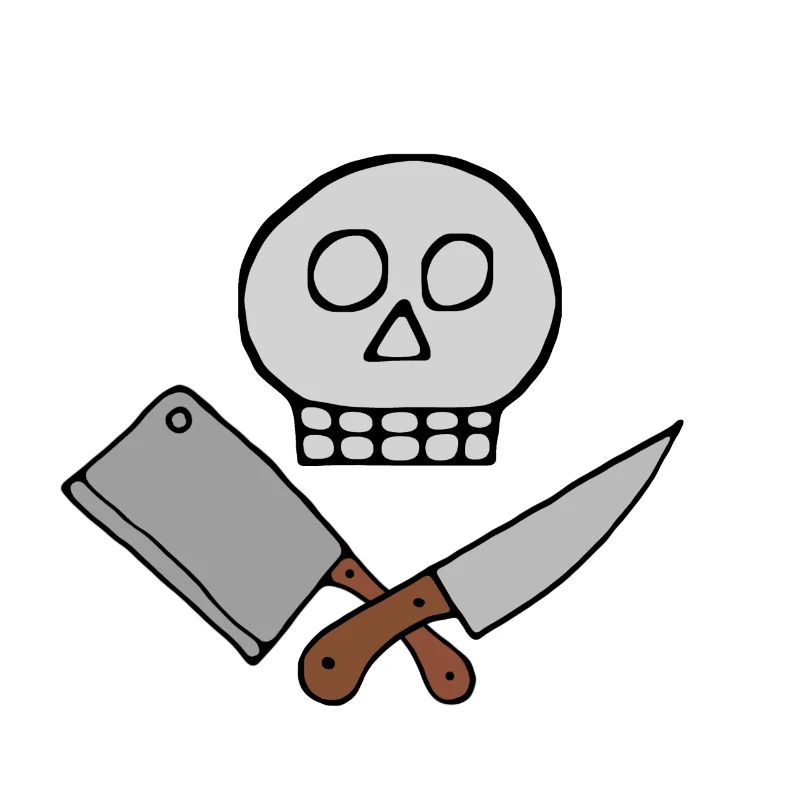 Skull Kitchen Knife Hackebeil
