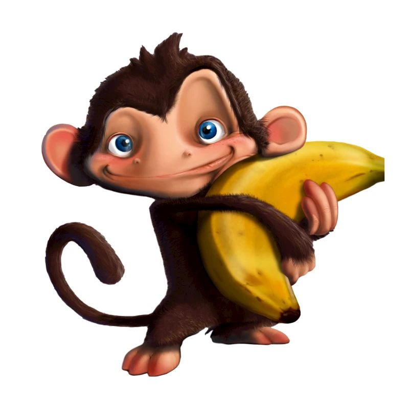 A monkey with his banana