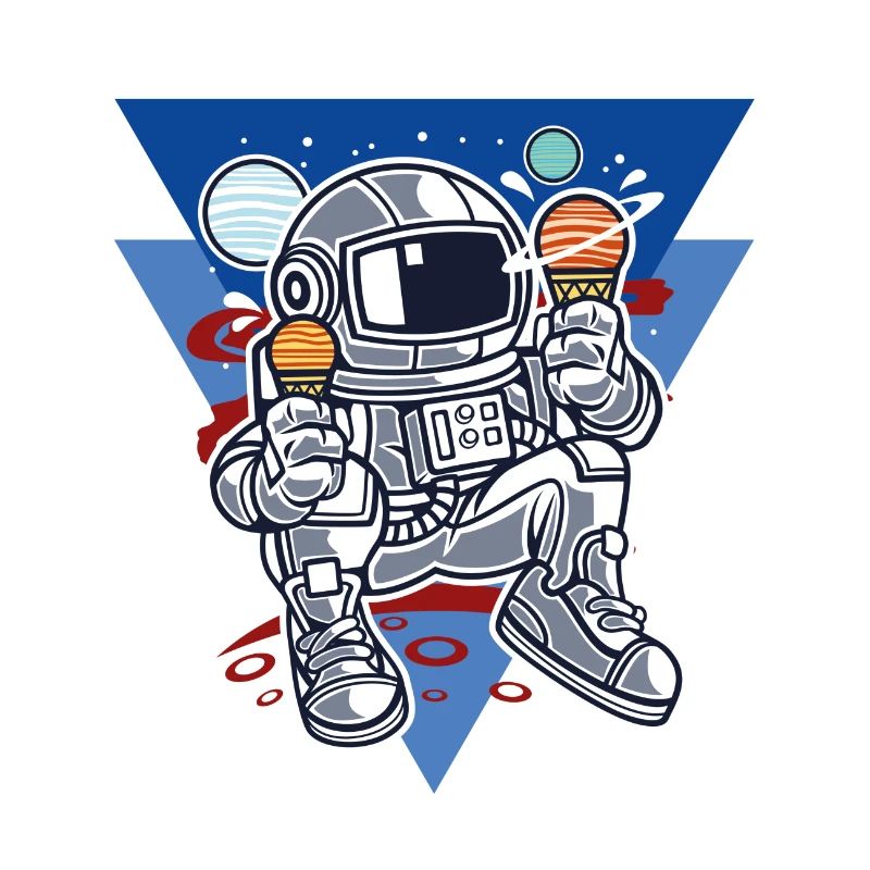 Astronaut Eis Cartoon / geschenkidee lustig