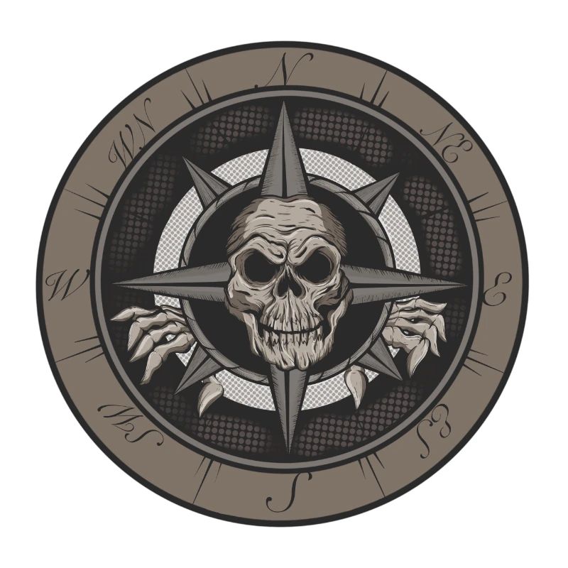 Wind rose with skull