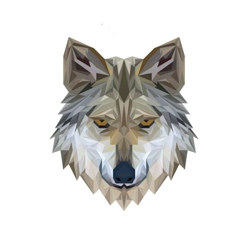 Polygone de visage de loup 3D