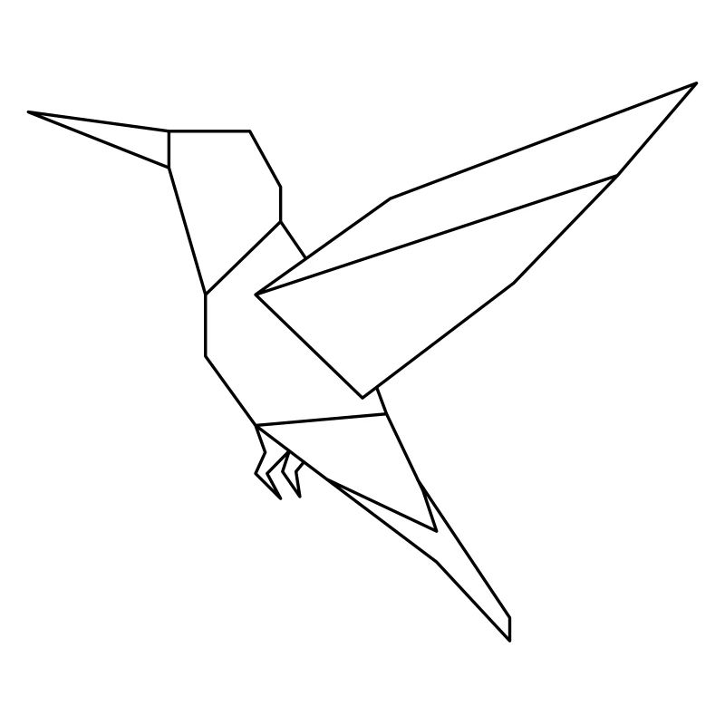 Oiseau géométrique abstrait triangle formes art