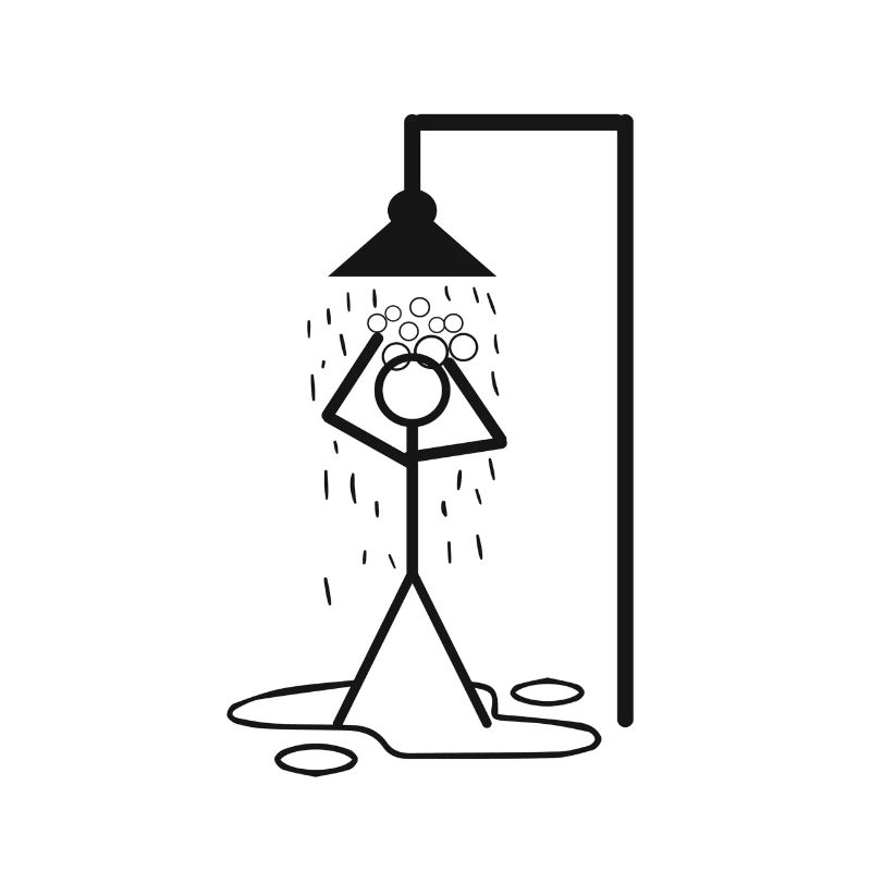 Shower Stick figure