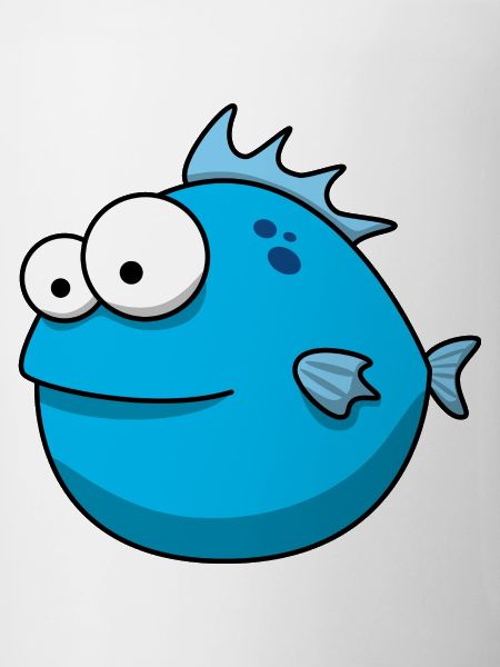 Blauer Comic Fisch