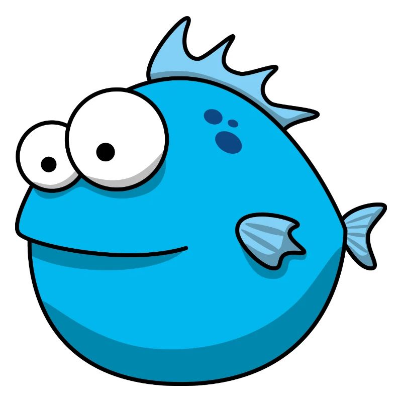 Blauer Comic Fisch