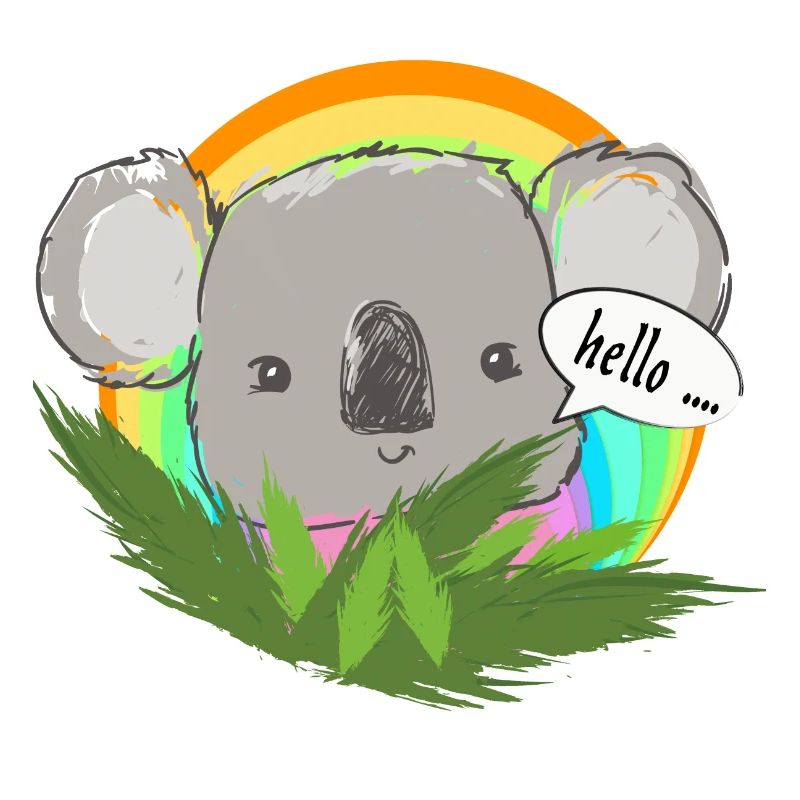Koala in the rainbow circle