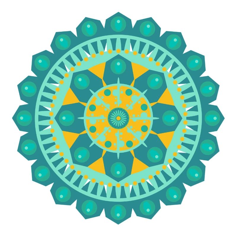 mandala océan bleu jaune