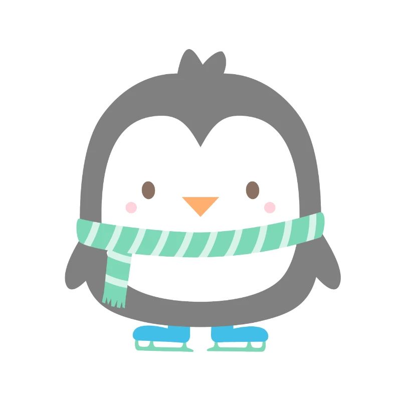 Netter Pinguin auf Schlittschuhen