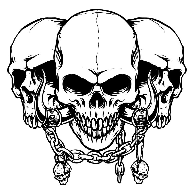 Skull, skulls with chains
