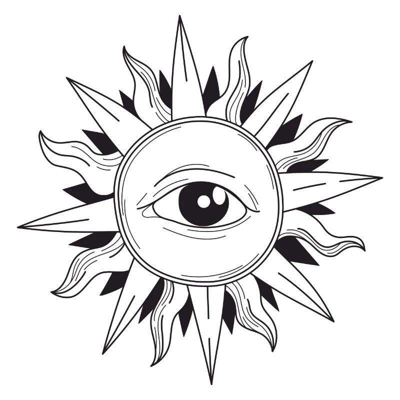 Augen in der Mitte einer Sonne