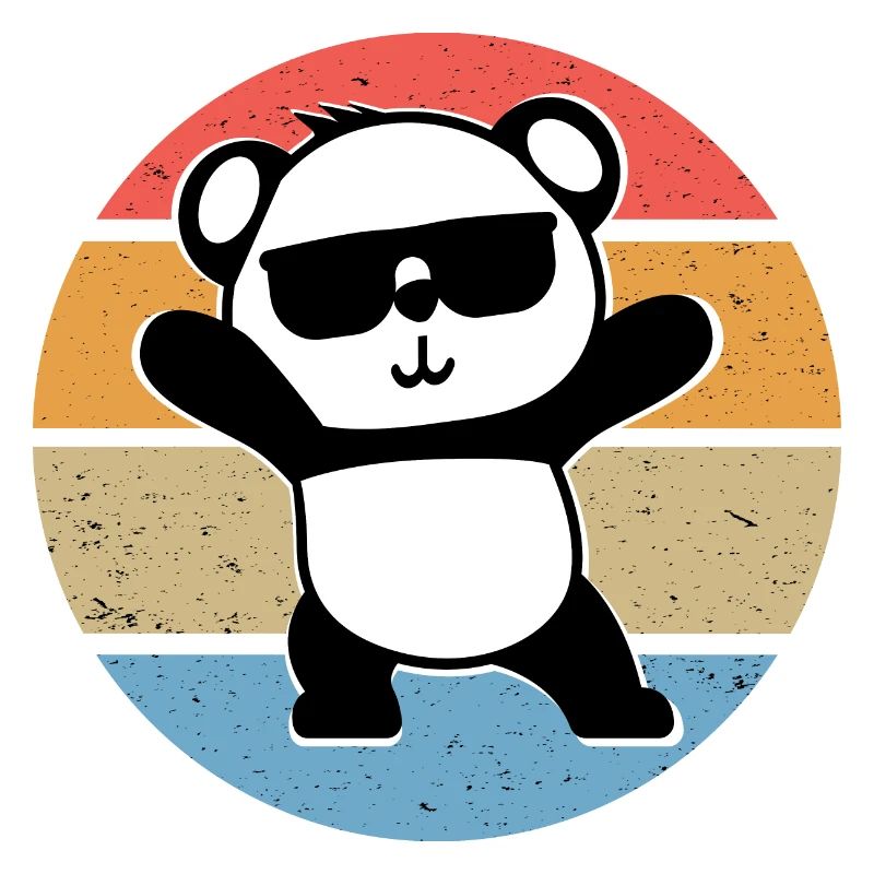 Panda Cool Sonnenbrille Retro Vintage Geschenk