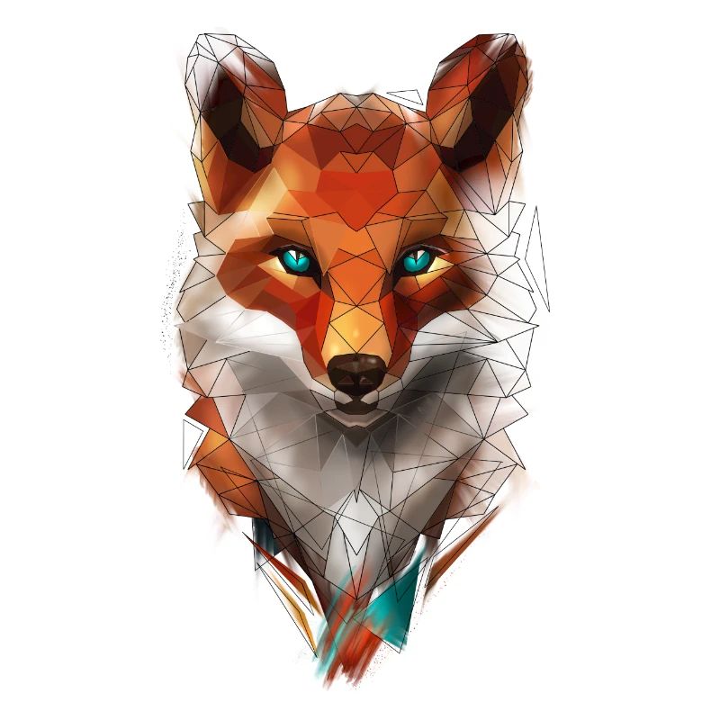 Low Poly Art Fox Wild Animal Polygone géométrique
