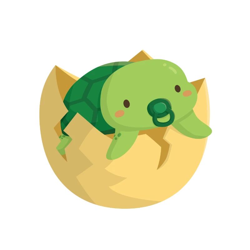 Mignon bébé tortue éclosant de la coquille