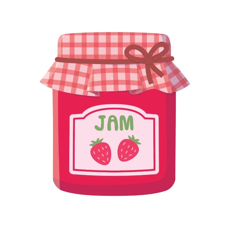 Classic Plaid Pattern Strawberry Jam Bottle