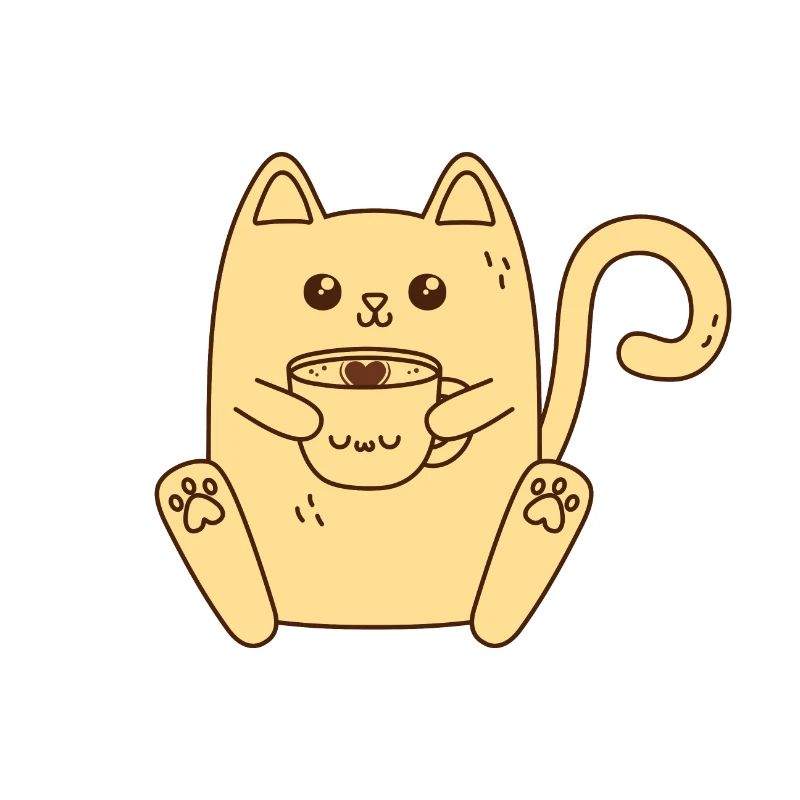 Cat drinking Coffee
