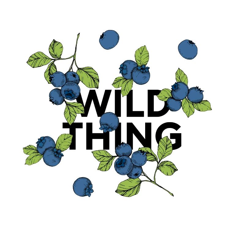 „wild thing“ Statement: Collage mit Blaubeeren