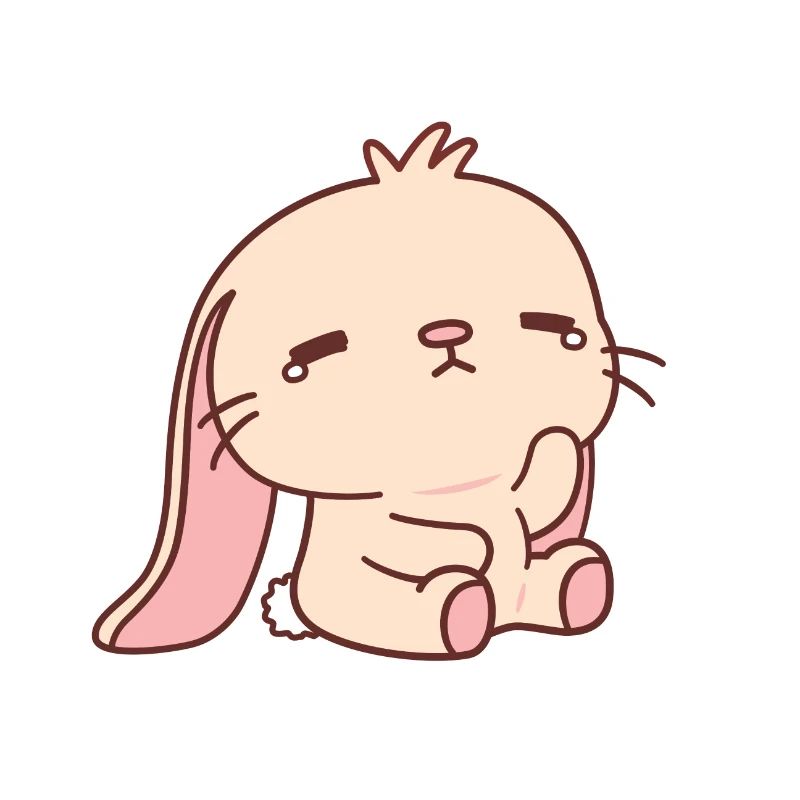 Cute Sad Rabbit Tearing Up