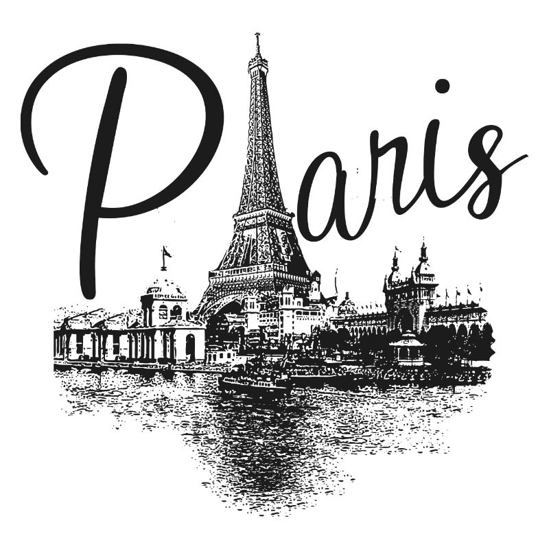 Paris Art Drawing Black White Eiffel