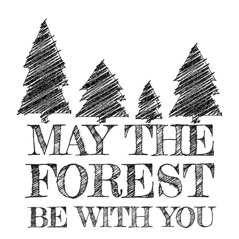 Saying with fir trees (hatching style)