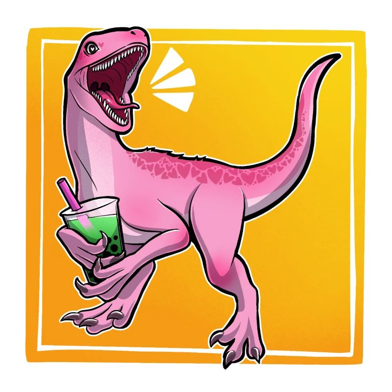 Empreinte dinosaure et bubble tea