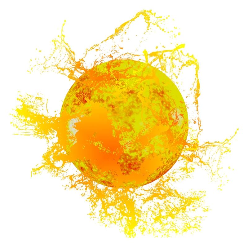 Soleil avec éclaboussures de peinture