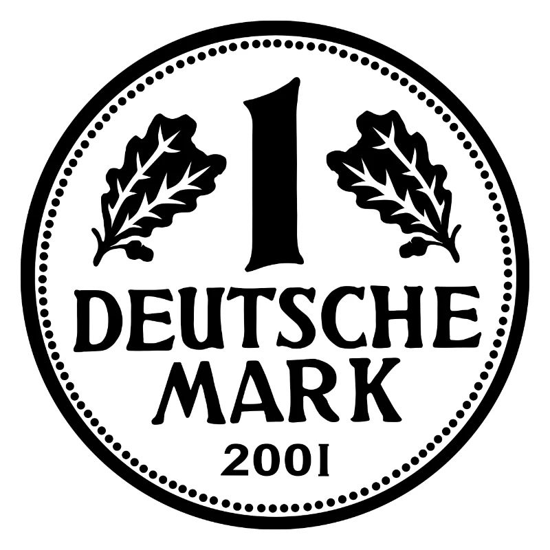 DM Deutsche Mark D-Mark schwarz