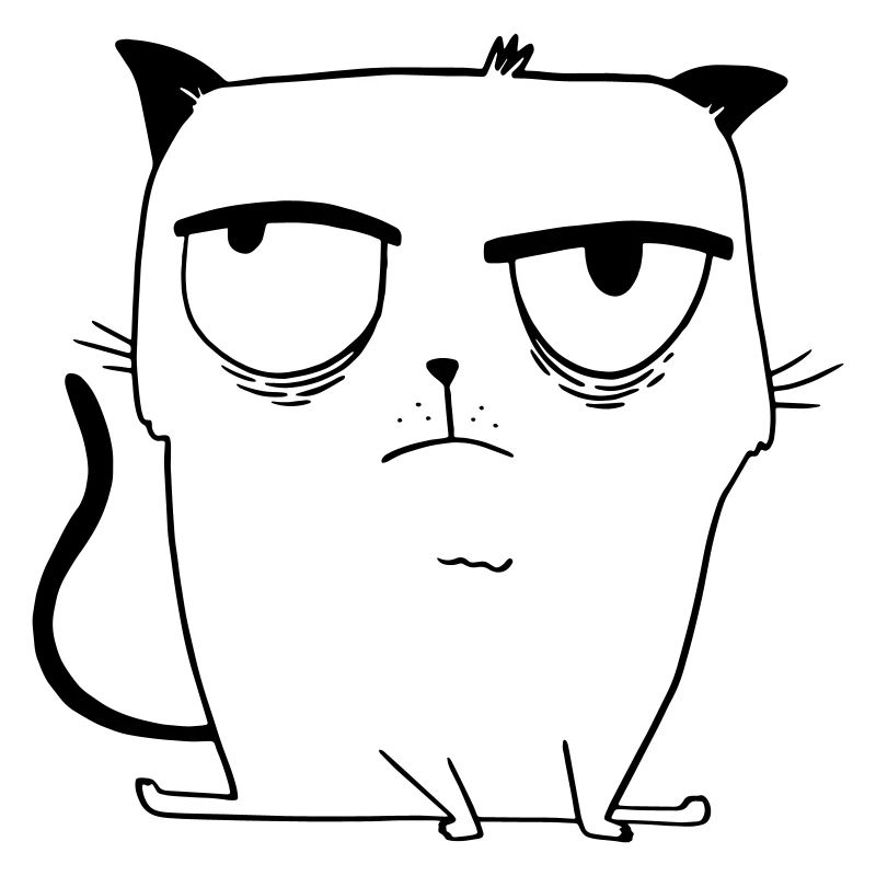 Cartoon Cat - Drôle de chat Evil Eye Nerves