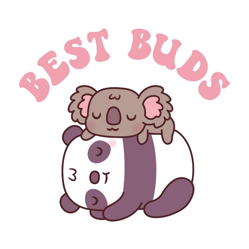 Mignon panda endormi et koala ours meilleurs bourgeons
